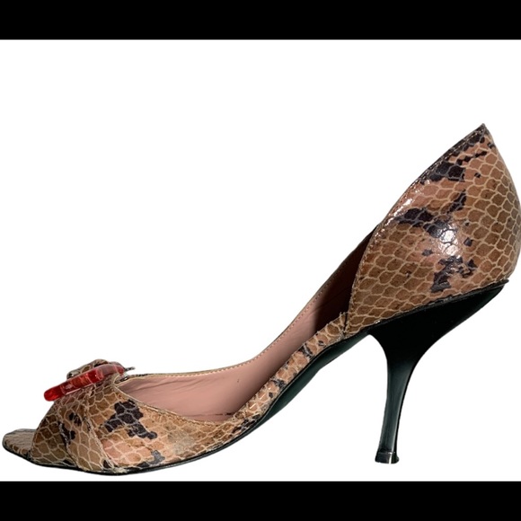 Aldo pink snake open toe stiletto shoes Size 8 - Picture 11 of 14